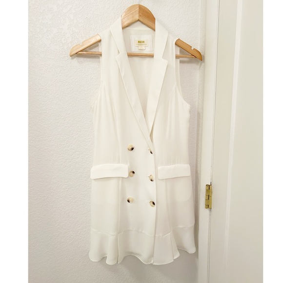 MAEVE x ANTHROPOLOGIE Sleeveless Blazer Mini Dress Double BREASTED SZ: Small - Picture 3 of 15